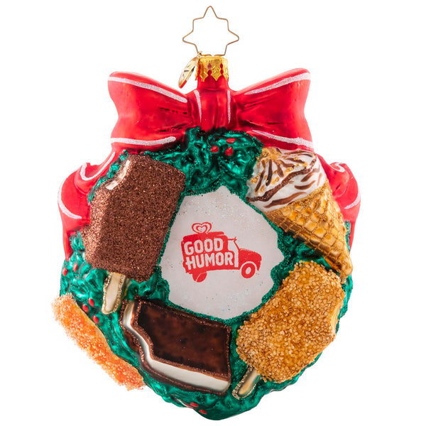 Christopher Radko Good Humor Holiday Sweets Ice Cream Santa Wreath Ornament