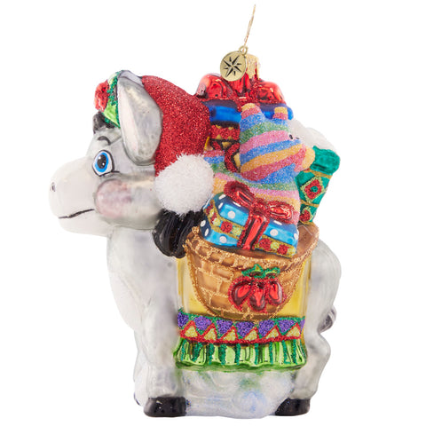 Christopher Radko Packed With Presents Burro Ornament
