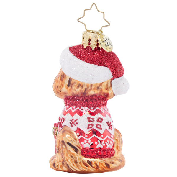Christopher Radko Festive Furry Friend Gem Dog Ornament
