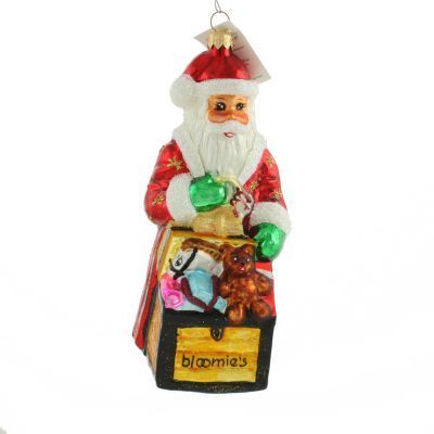 Christopher Radko Bloomies Toy Chest Santa Ornament 97-280-B