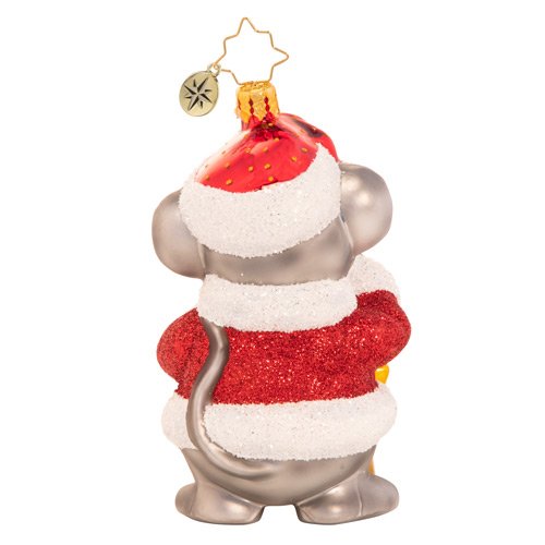 Christopher Radko Swiss On His List Mouse Cheese Ornament