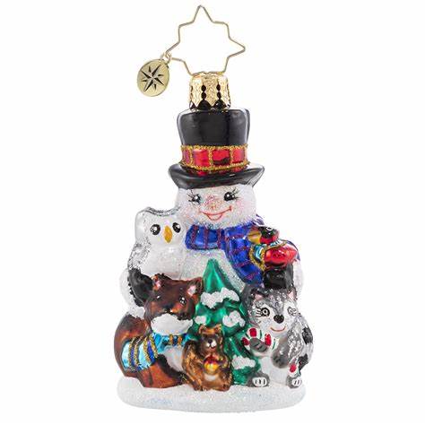 Christopher Radko Friends of the Forest Snowman & Animals Little Gem Ornament