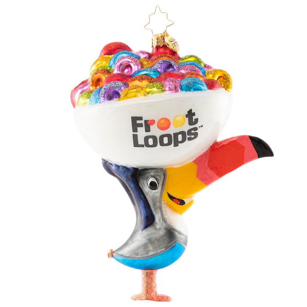Christopher Radko Follow Your Nose! Toucan Bird Fruit Loops! Ornament