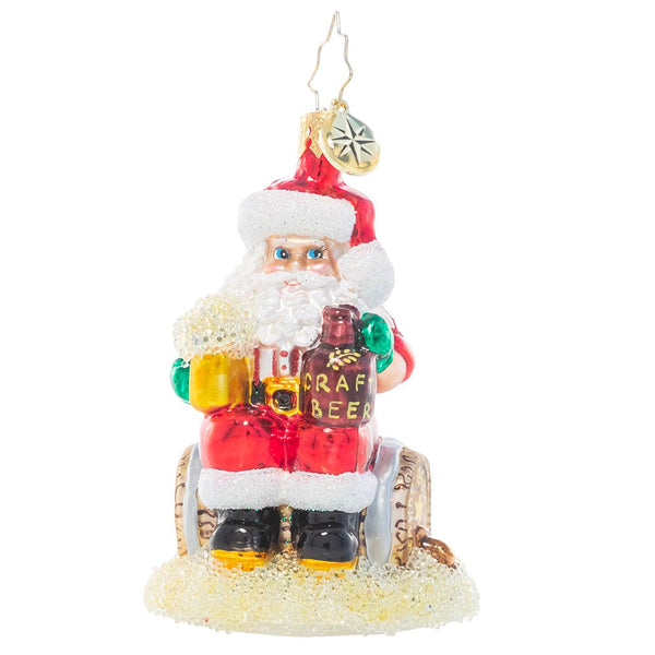 Christopher Radko Oktoberfest Beer Cheers Little Gem Santa Ornament