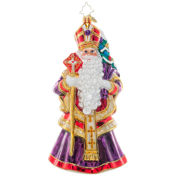 Christopher Radko Patron Saint of Christmas Bishop Santa Ornament