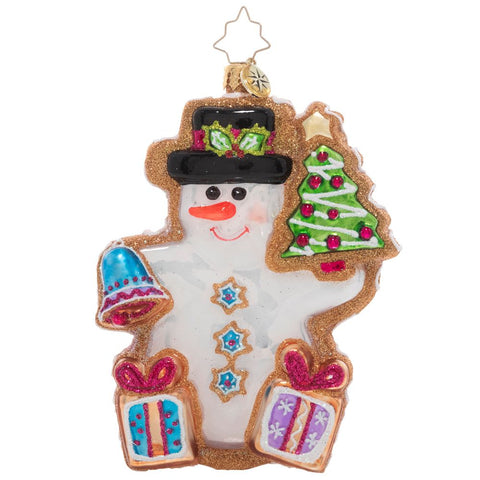 Christopher Radko Gingerbread Snowman Cookie Ornament
