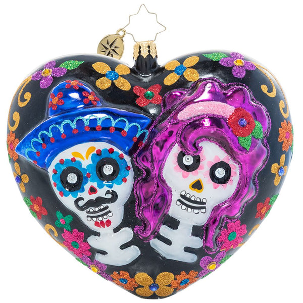 Christopher Radko Sugar Skull Sweethearts Day of Dead Ornament