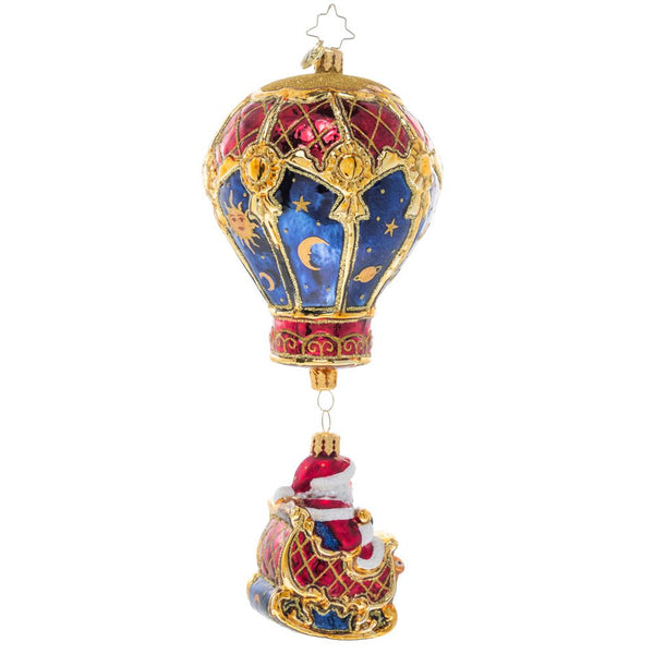 Christopher Radko Among the Stars Santa in Hot Air Balloon Celestial Ornament