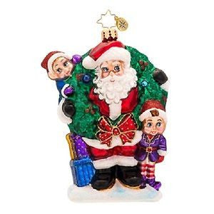 Christopher Radko BRING IN THE JOY FUN Visit to SANTA ornament twins?