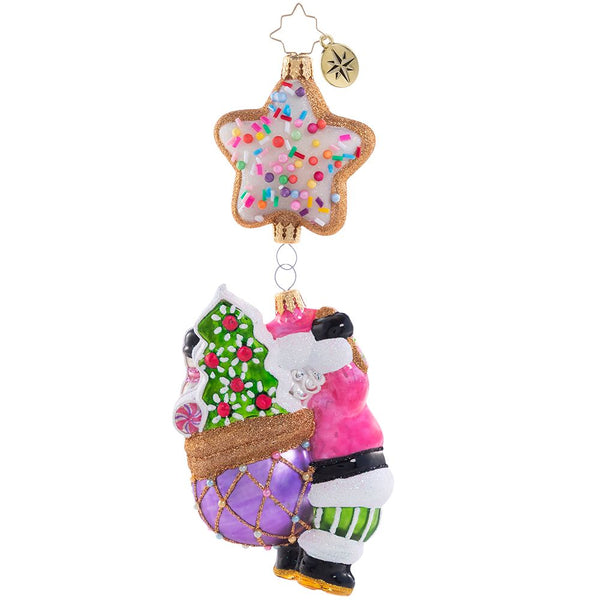 Christopher Radko Sugar High In The Sky Santa & Cookie Ornament