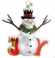 Christopher Radko JUMP FOR JOY Snowman Twig Arms ornament
