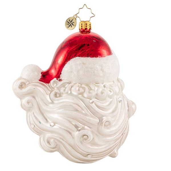 Christopher Radko Jolly With A Dash Of Holly Santa Face Ornament