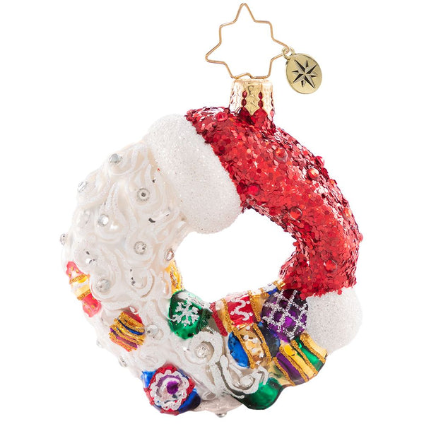 Christopher Radko Santa Comes Full Circle Wreath Little Gem Wreath Ornament
