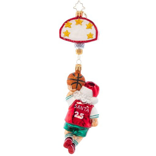 Christopher Radko Baller Santa Basketball Ornament