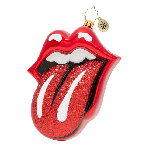 Christopher Radko A Rolling Stones Christmas Licks Logo Ornament