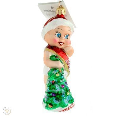 Christopher Radko 2000 Dated Christmas Kewpie Doll Girl Ornament