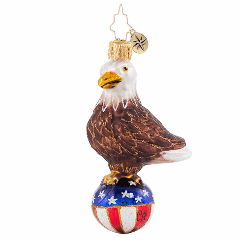 Christopher Radko Stars & Stripes Bald Eagle Little Gem Patriotic Ornament