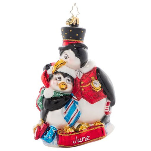 Christopher Radko Here's To The Dads Penguin June Ornament OOTM 2023