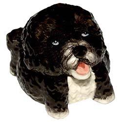 Kevin Francis FACE POTS Porguguese Water Dog Black & White NEW
