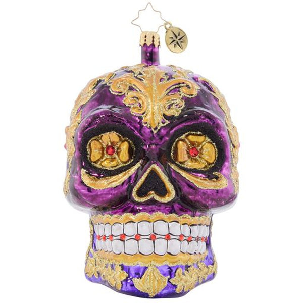 Christopher Radko Festive Filigree Calavera Skull Ornament