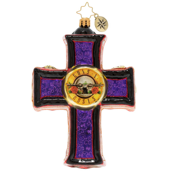 Christopher Radko Guns N Roses Rockin' Christmas Cross ornament