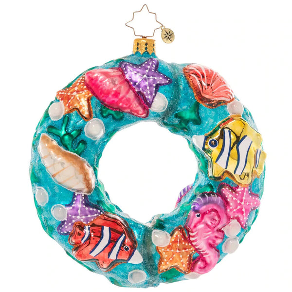 Christopher Radko Under The Sea Fish Wreath Coral Reef Ornament