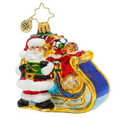 Christopher Radko Delivery On Its Way Santa Sleigh Gem Ornament