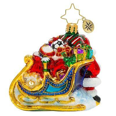 Christopher Radko Delivery On Its Way Santa Sleigh Gem Ornament
