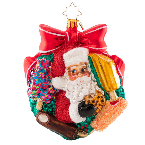 Christopher Radko Good Humor Holiday Sweets Ice Cream Santa Wreath Ornament