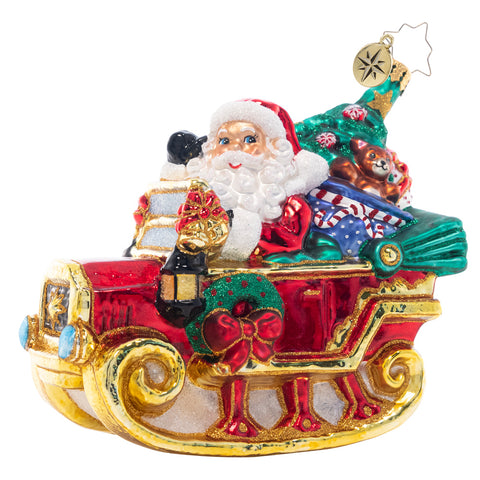 Christopher Radko Ready To Ride Santa Ornament