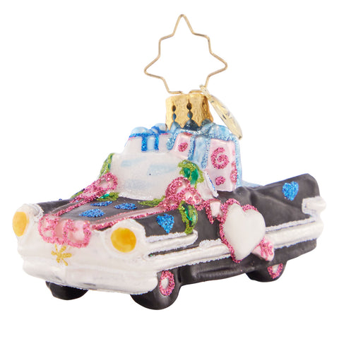 Christopher Radko Wedding Day Getaway Car Limo Gem Ornament