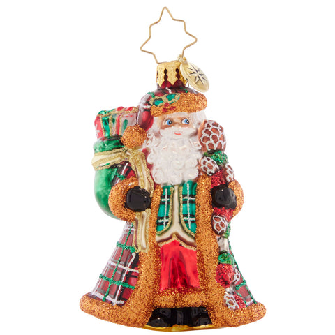 Christopher Radko Perfectly Plaid Santa Gem Ornament