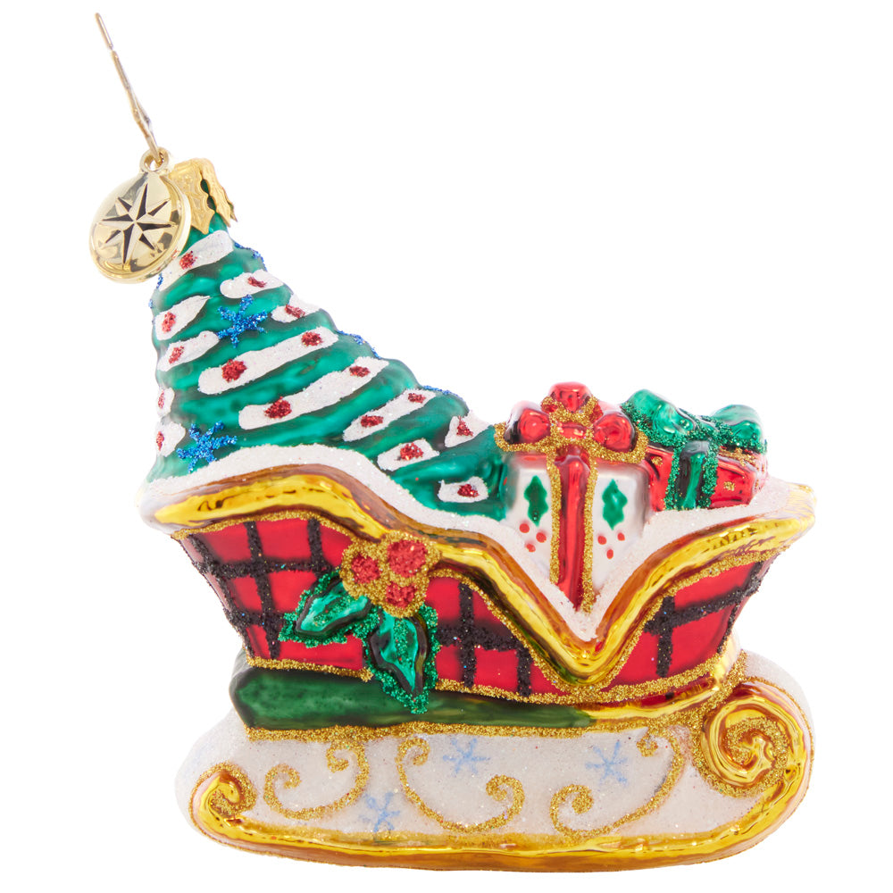 Christopher Radko Snowy Sleigh Ride Little Gem Ornament