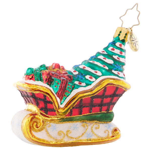 Christopher Radko Snowy Sleigh Ride Little Gem Ornament