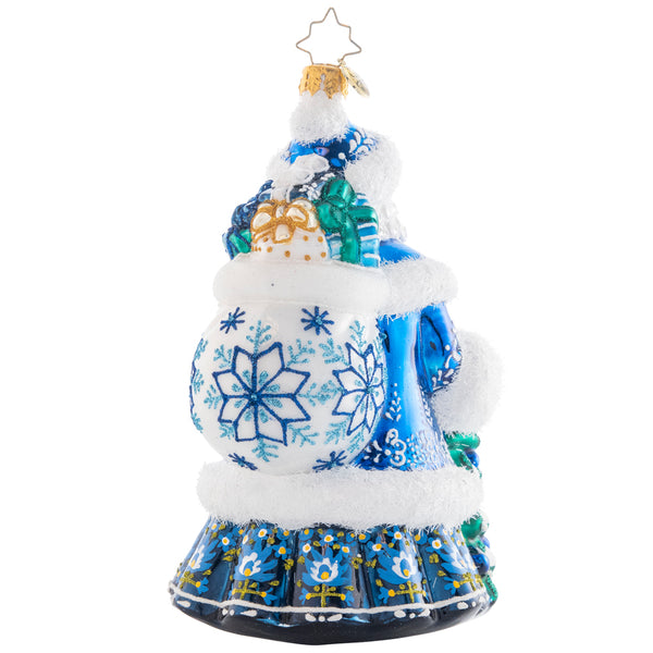 Christopher Radko Winter Hues Santa Blue Ornament