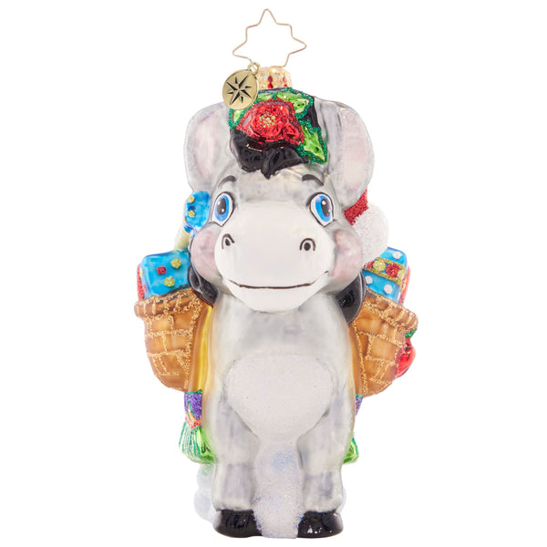 Christopher Radko Packed With Presents Burro Ornament