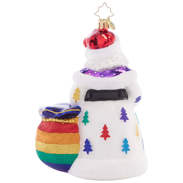 Christopher Radko Pride Of Christmas Rainbow Santa Ornament