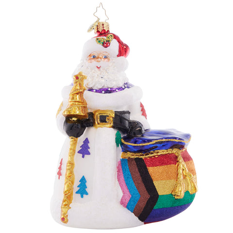 Christopher Radko Pride Of Christmas Rainbow Santa Ornament