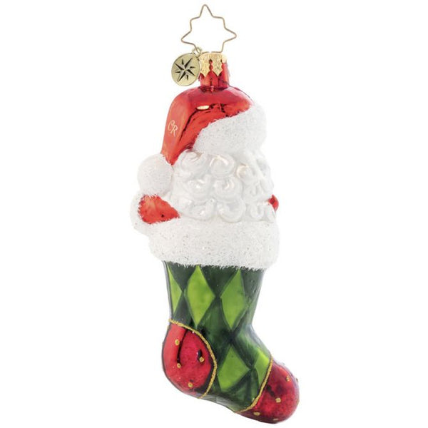 Christopher Radko Stocking Stuffed Santa Ornament