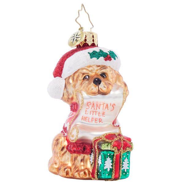 Christopher Radko Festive Furry Friend Gem Dog Ornament
