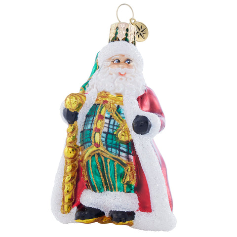 Christopher Radko Clad In Plaid Santa Gem Ornament