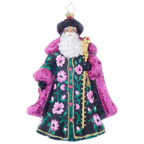 Christopher Radko Midnight Blossom St. Nick Santa Ornament