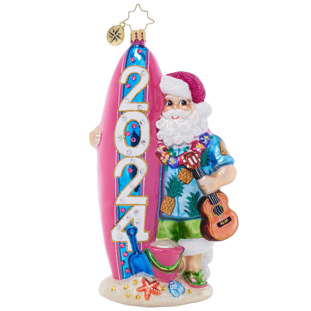 Christopher Radko 2025 Island Breeze Chris Kringle Santa Ornament My