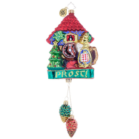 Christopher Radko Bavarian Holiday Chime Clock Ornament