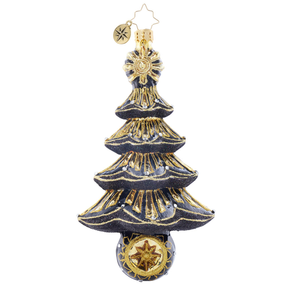 Christopher Radko Art Deco Tree Gold Black Ornament