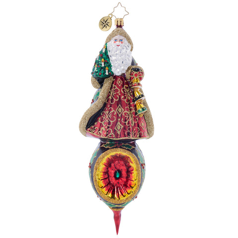 Christopher Radko Santa's Holly Reflection Santa Ornament