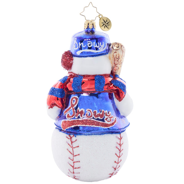 Christopher Radko Snowy Slugger Baseball Snowman Ornament