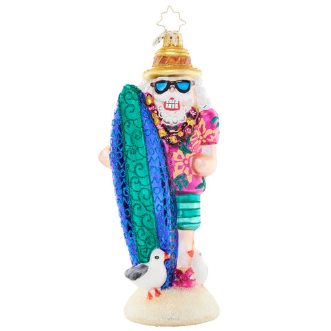 Christopher Radko Hang Ten Woody Surfer Nutcracker Ornament