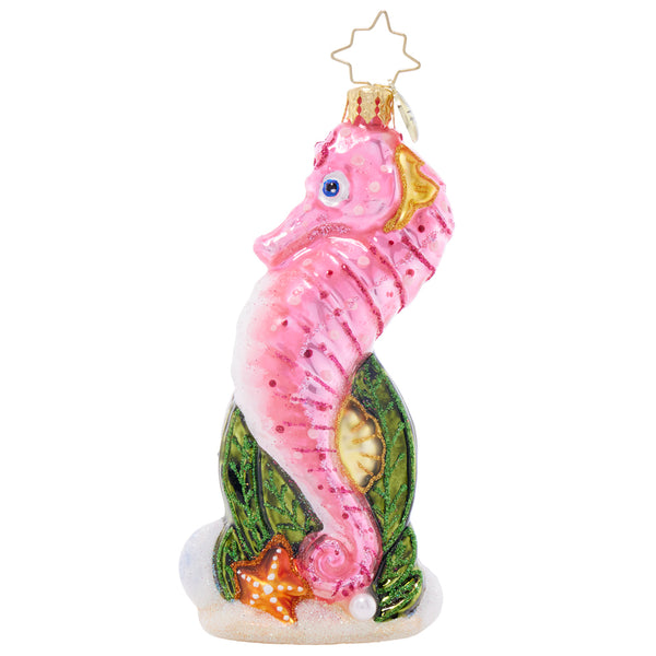 Christopher Radko Sally Seahorse Pink Beach Ornament