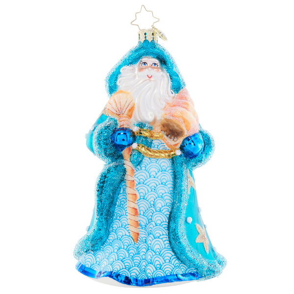 Christopher Radko St. Nick's Nautical Noel Beach Santa Ornament